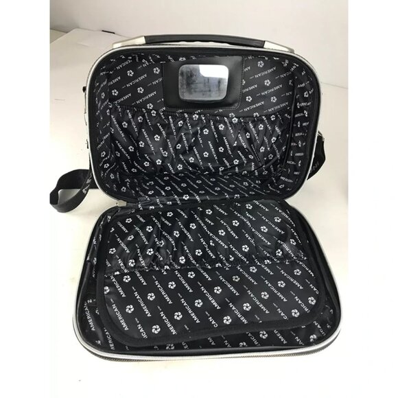 American Uni Womens Brown Black White Adjustable Cosmetic Makeup‎ Organizer Bag - Picture 7 of 10